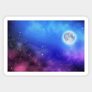 Full moon on dreamy night sky Sticker